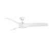 Modern Forms Zephyr 3-Blade Smart Ceiling Fan 52in Matte White with 3000K LED Light Kit and Remote Control FR-W2003-52L